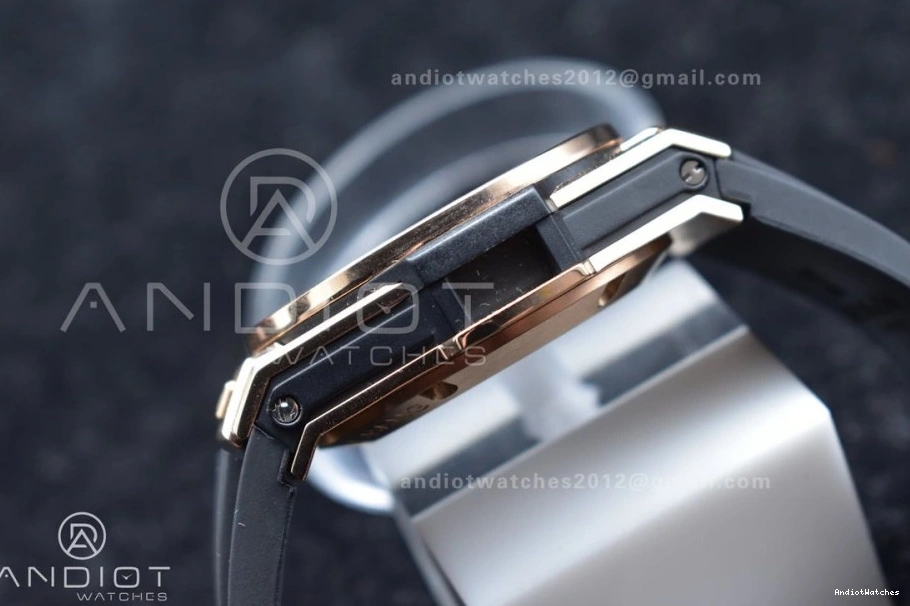 Strap GoodFit ZF Bang Edition Rubber RG Best Hublot 904 Big Dial on Skeleton Unico Black 1:1 A 0420